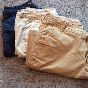 THREE Boot Cut Short Khakis