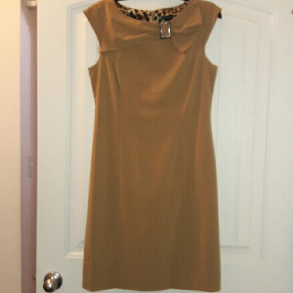 Tan & Leopard Print Dress