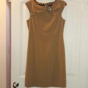 Tan & Leopard Print Dress