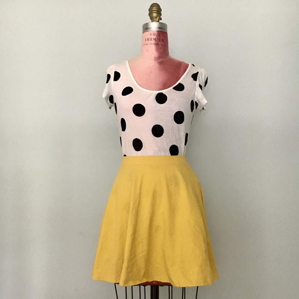 NWT Polka Dot Bow-Back Tee and NWOT Circle Skirt