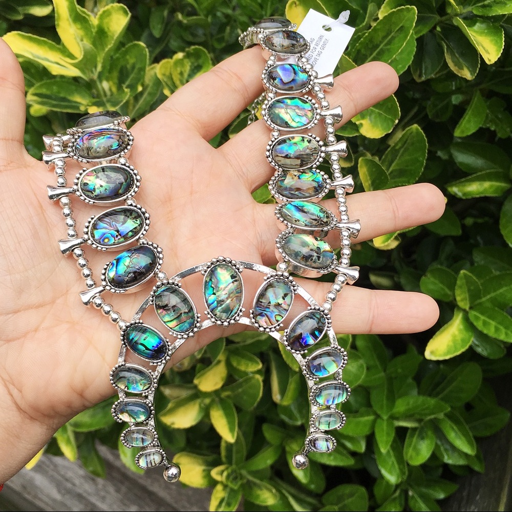 Bauble Bar Silver Squash Blossom Necklace NWT