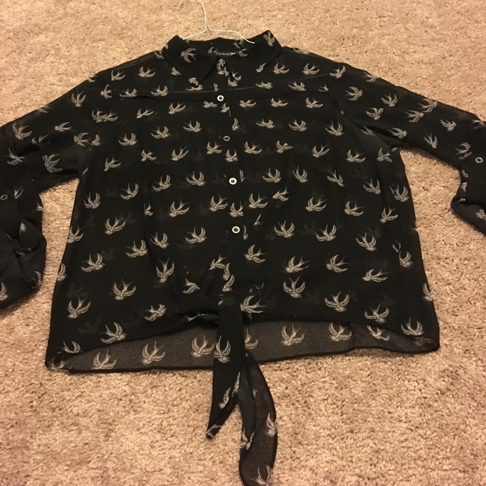 Tie front sparrow blouse