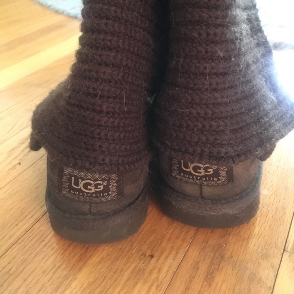 Brown sweater boots