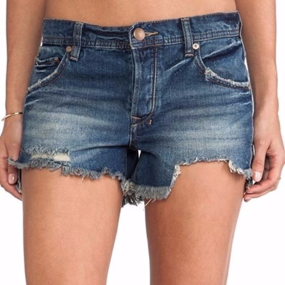 Free People Sharkbite Denim Shorts