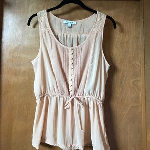 Lace cream tank top