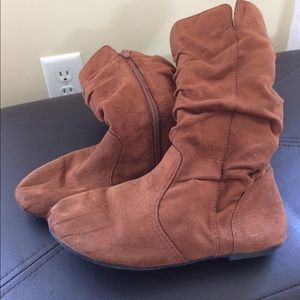Faux suede boots