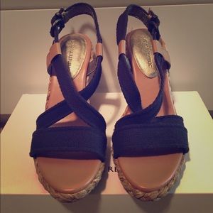 Banana Republic navy canvas espadrilles