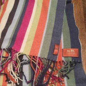 Striped 100% Cashmere Coach Scarf -- SALE