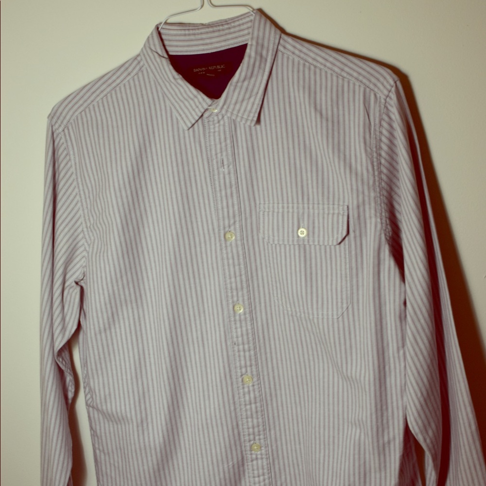 Banana Republic, Cranberry and Grey dress shirt