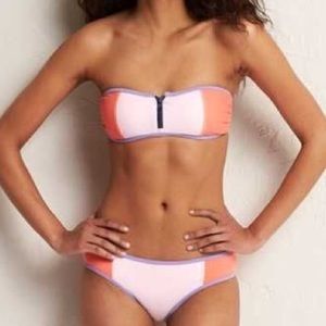 Aerie zipper colorblock bikini