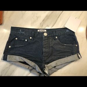 One Teaspoon Bandit Shorts Dark Wash