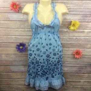 Anthropologie Eloise Blue Bird Nightgown Dress