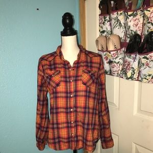 Women's Mossimo Plaid Button Down Shirt Size XL