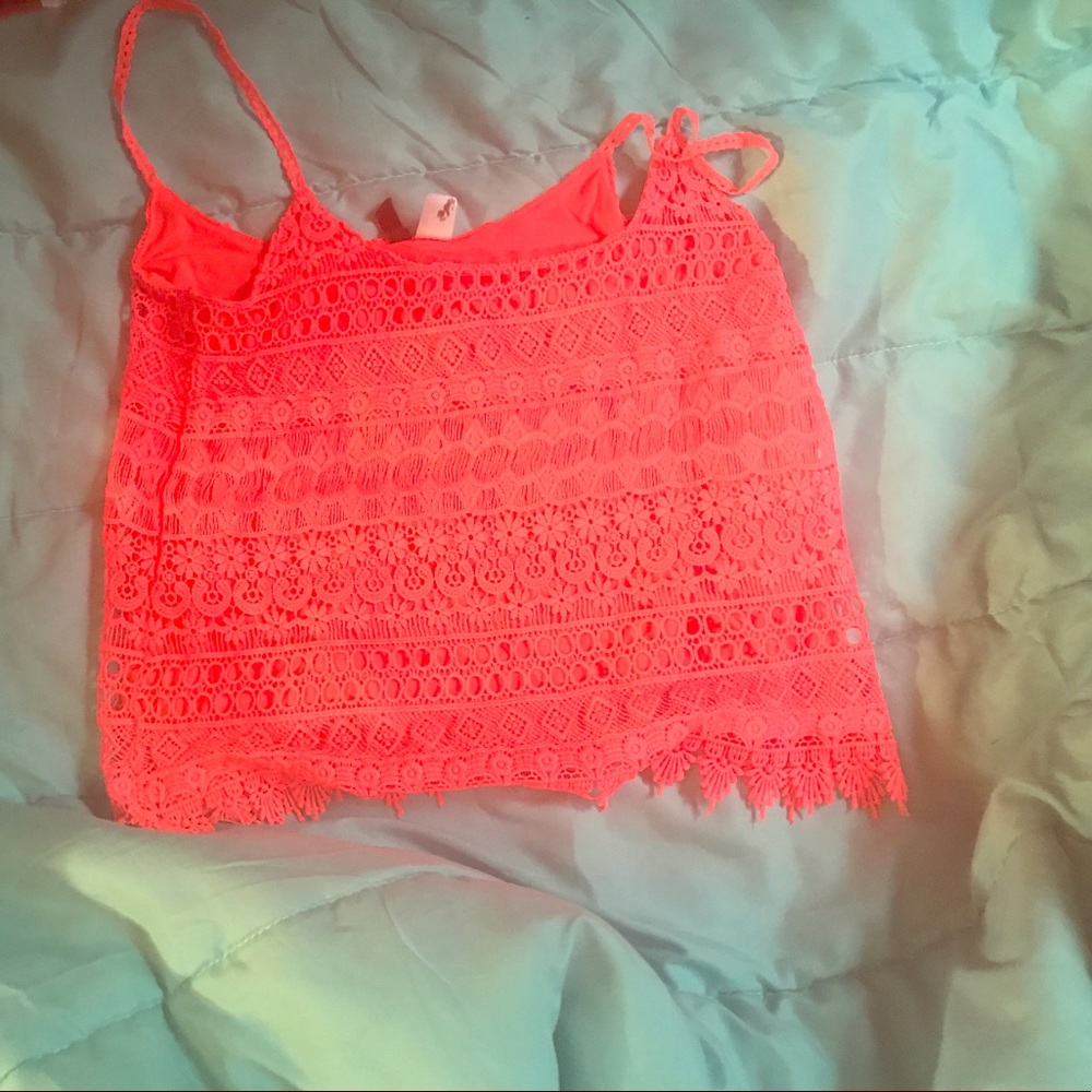 H&M fringed pink tang top skinny strap size medium