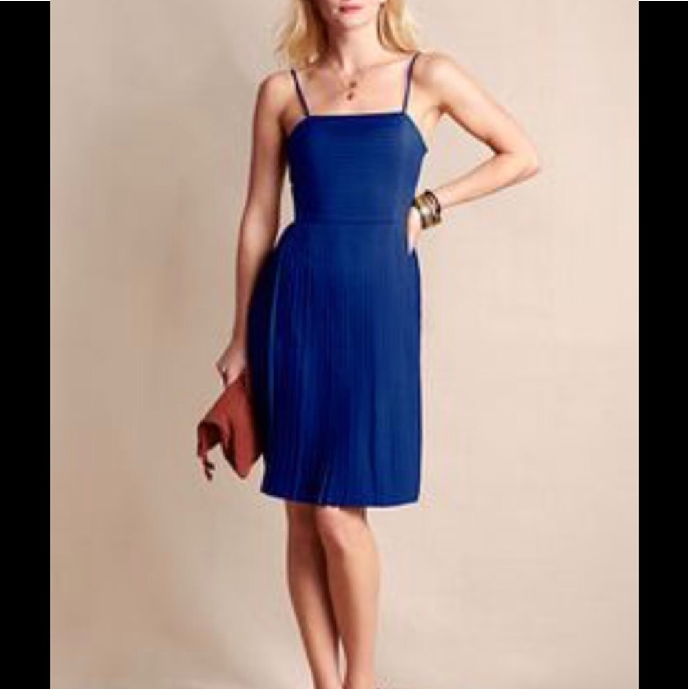 Royal blue pleated dress by Lands End Canvas