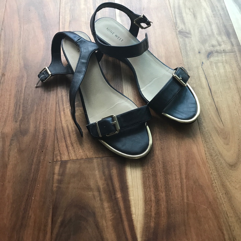 Black Leather Nine West Scandals