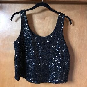 Sequenced Black Crop Top