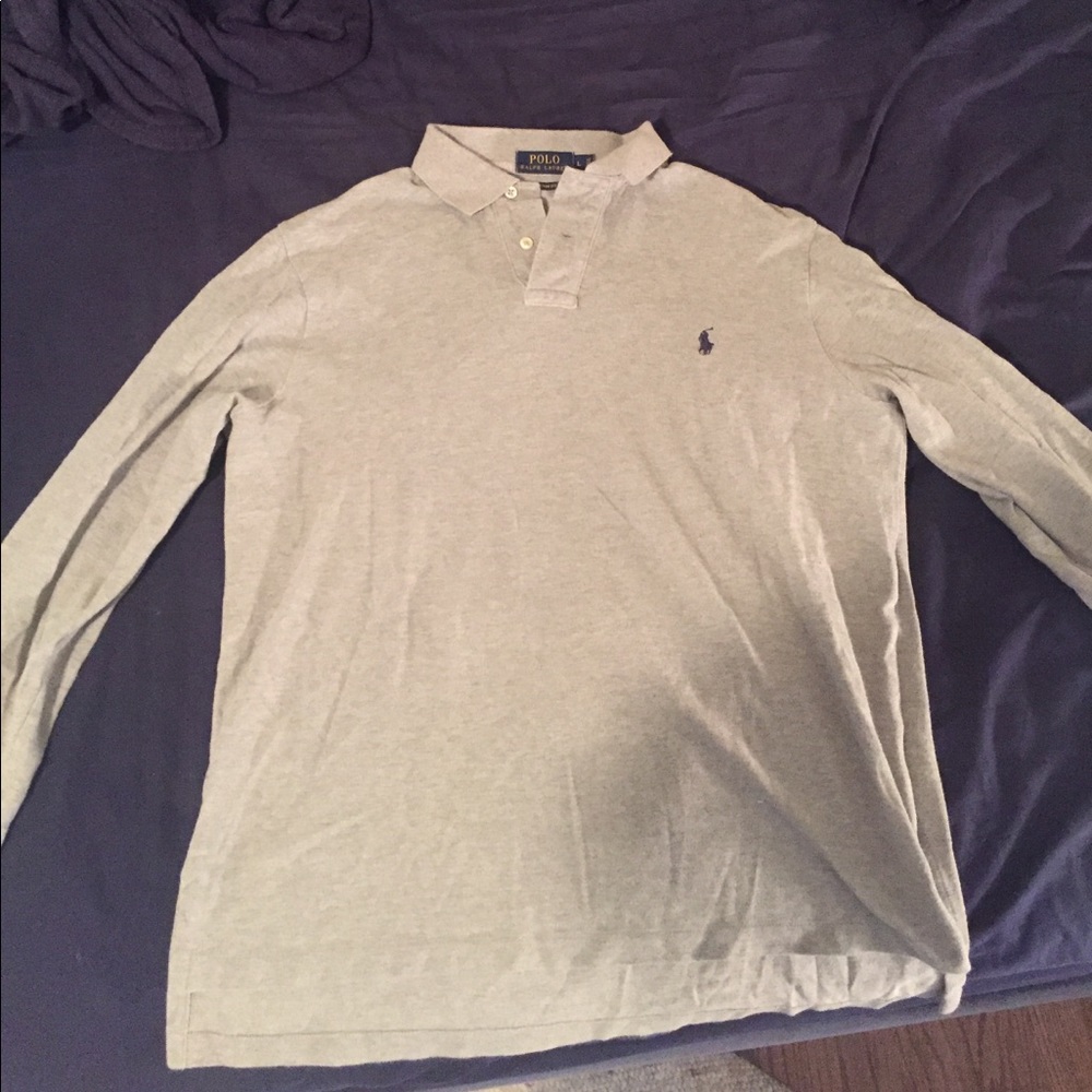 Long sleeve polo Ralph Lauren gray