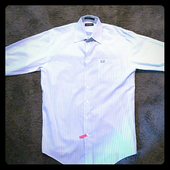 Nautica dress shirt size 16 neck 32/33 arms. Blue - Picture 1 of 3