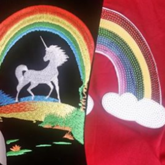 NEW Unicorn Rainbow Platform velvet Rare heels toe - Picture 4 of 8