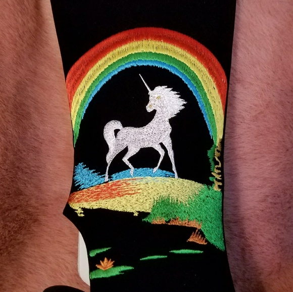 NEW Unicorn Rainbow Platform velvet Rare heels toe - Picture 7 of 8