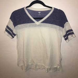 Color-Blocked Linen-Blend Football Tee