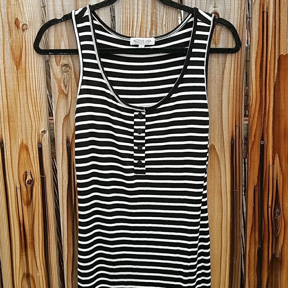 Maxi black and off white striped dress