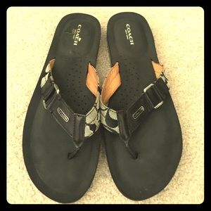 Black & grey Coach Sandals 9.5
