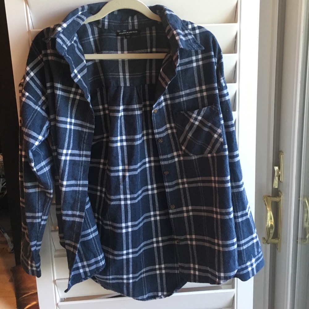 Flannel button down top