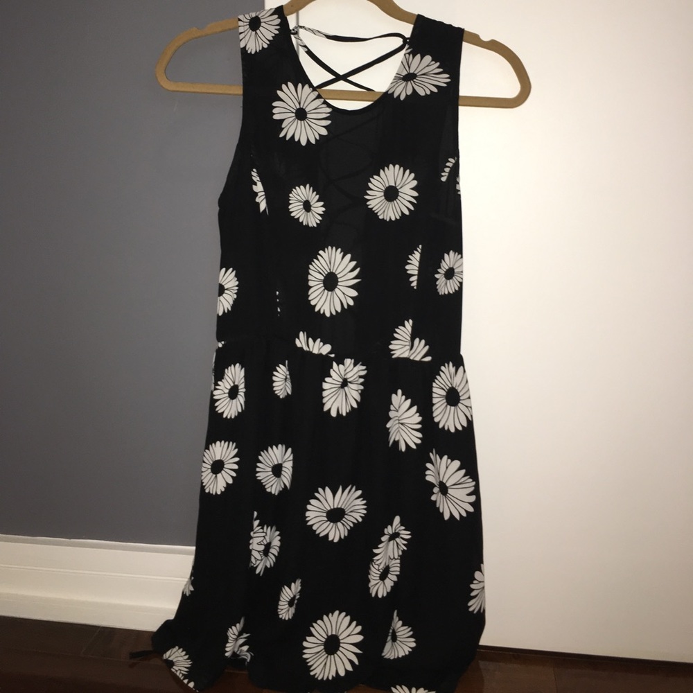 AQUA floral dress with lace up back