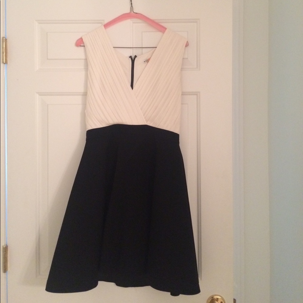 Alice and Olivia Fit and Flare, tuxedo detailing!