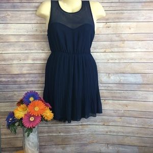 Pins and Needles Sheer Pleated Fit and Flare Dress