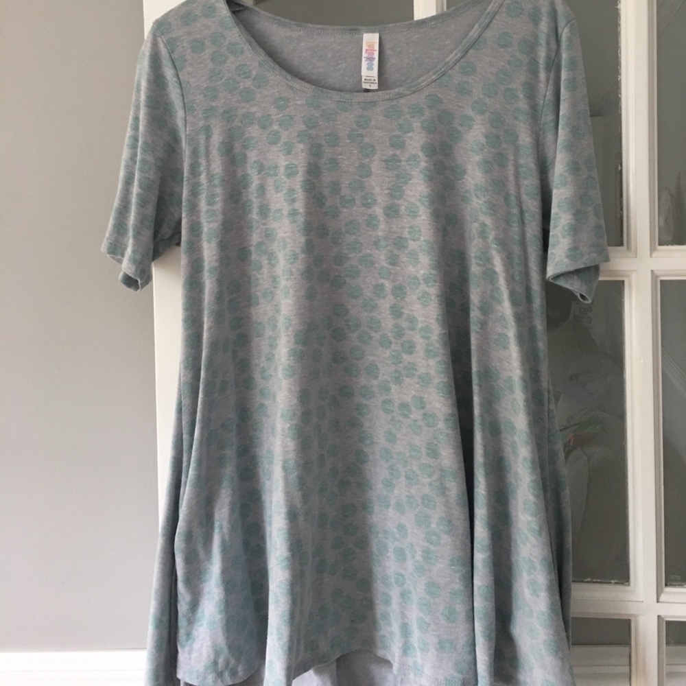 Lularoe perfect T. Grey/green  size s
