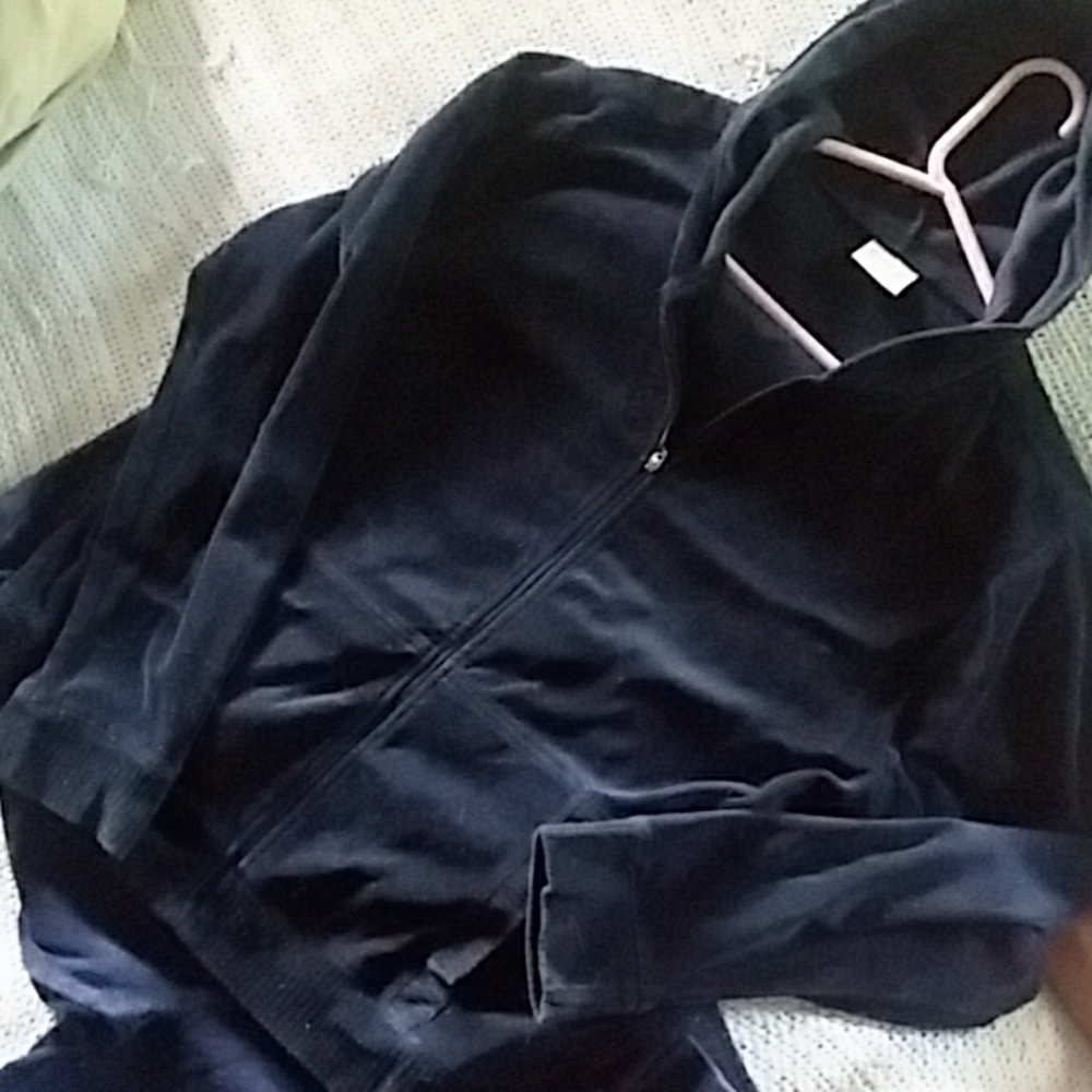 Blue velour hoodie