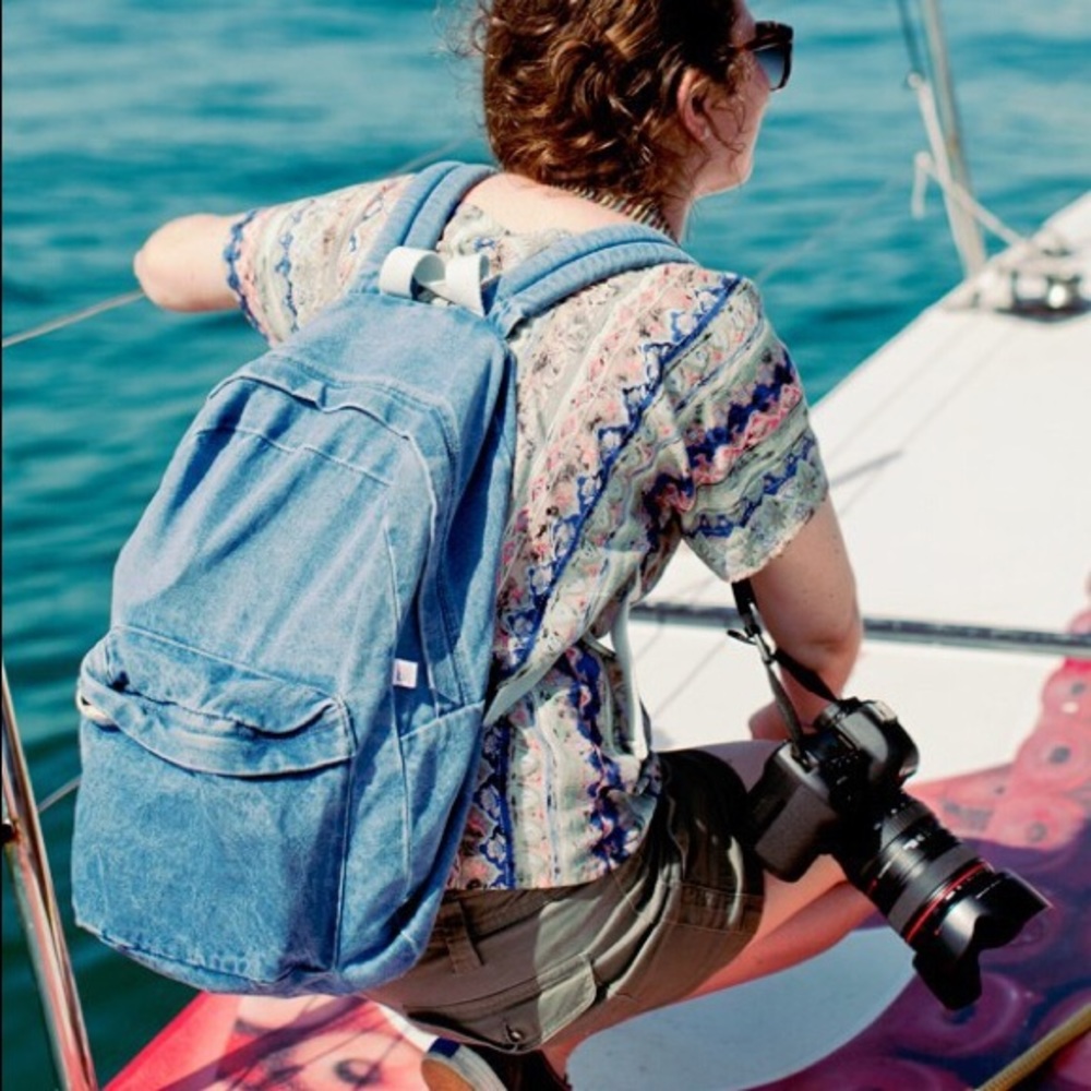 American Apparel Denim Medium Wash Backpack