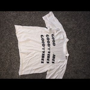 Brandy Melville Distressed Good Vibes Shirt