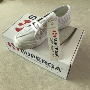 Superga perforated leather sneaker