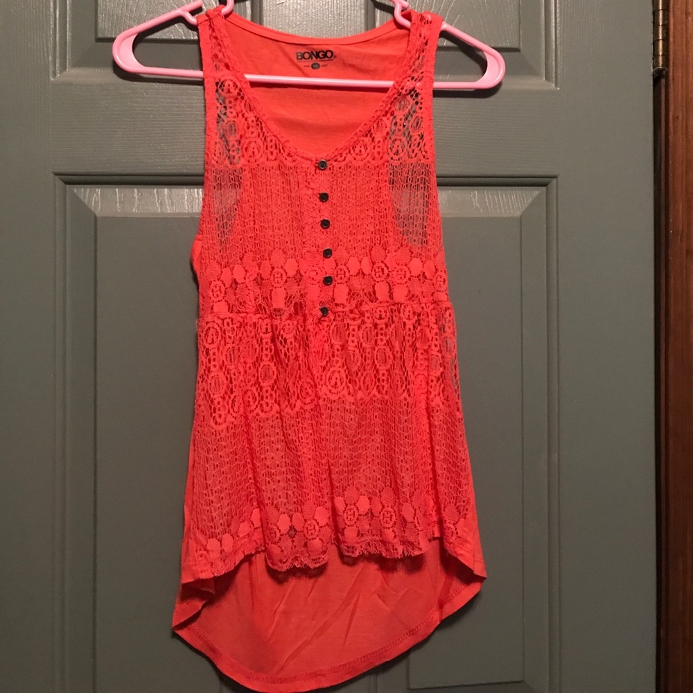 Lace Front High-Low Tank
