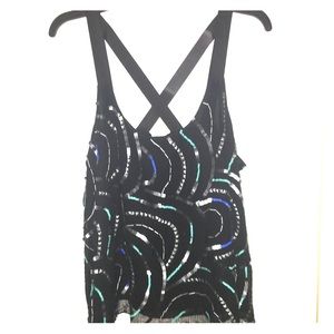 Free People Sequin Black Swing Tank