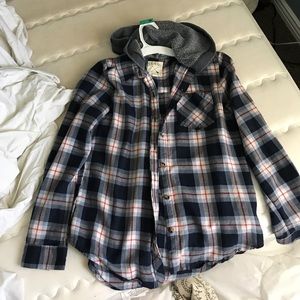 Pacsun Hooded Flannel Shirt