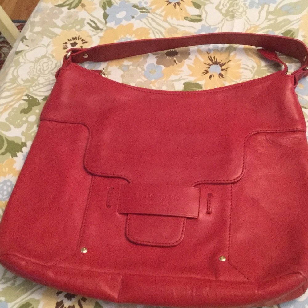 Kate Spade red leather shoulder bag
