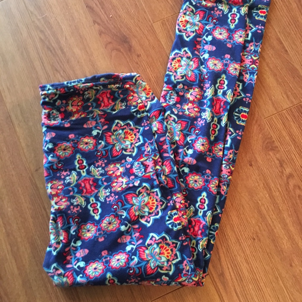 LuLaRoe floral leggings, size OS NWOT