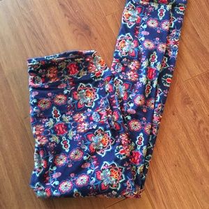 LuLaRoe floral leggings, size OS NWOT