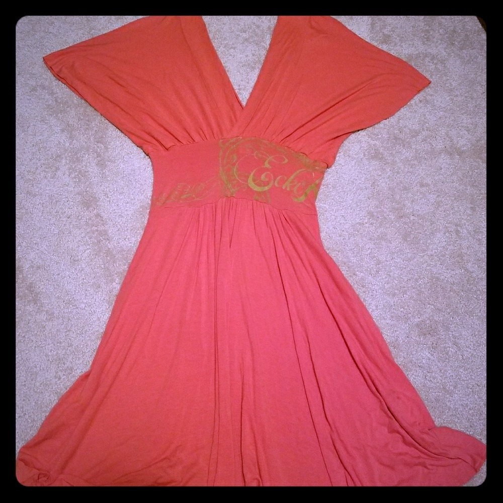 ECHO deep v neck cotton jersey dress