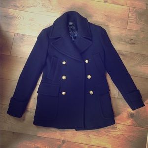 J. Crew Wool Peacoat in Navy Blue