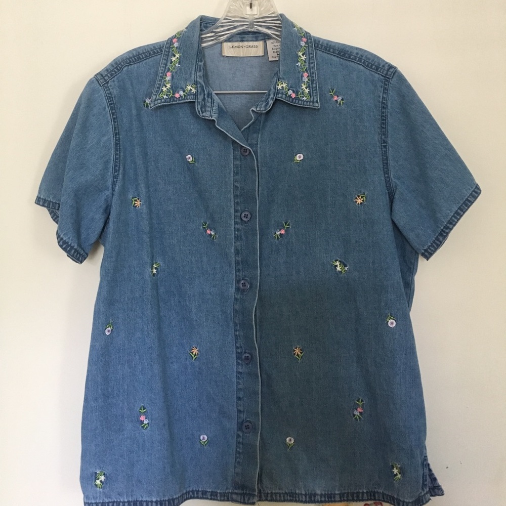 Embroidered Jean Top