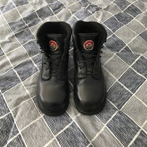 Red wings Irish setter black steel toe work boot