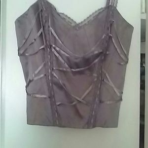 💗Bebe💗 NWOT silk taupe lingerie inspired top