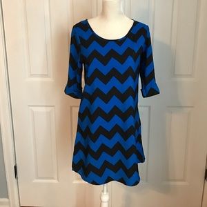 Black and blue chevron tunic/dress