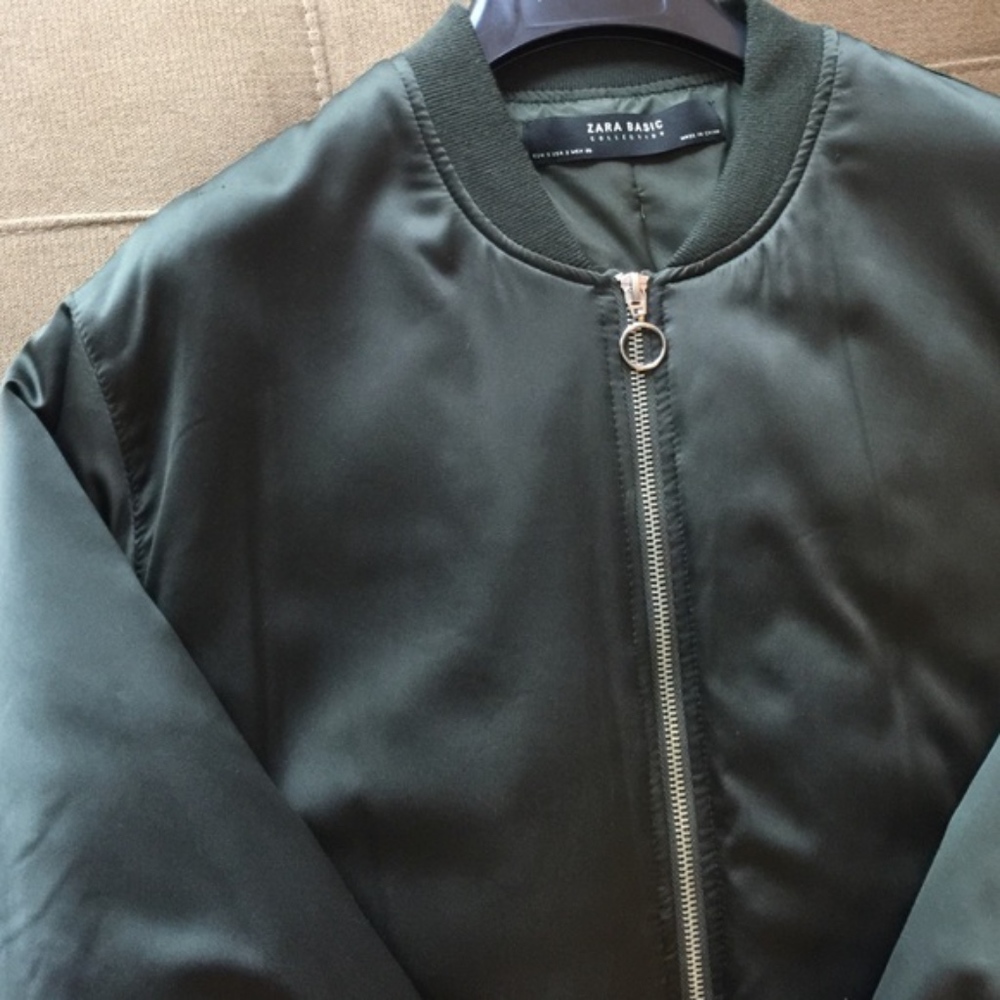 Zara Silk Bomber Jacket